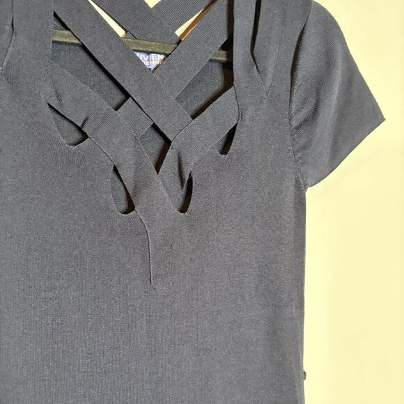 Vivienne Tam navy blue cut out strappy bodycon midi dress - Picture 2 of 5